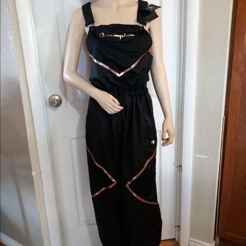 Champion overall  color black and rose gold size L